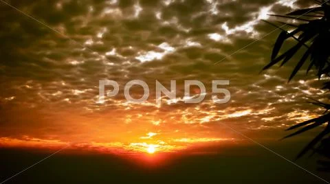 Beautifu sunset view of sky and cloud Stock Photos