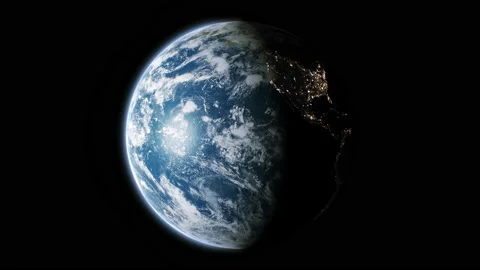 Beautiful 3d Animation of Changing of Day and Night on Planet Earth Seamless Stock Footage 140134365