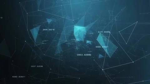 Beautiful 3d animation of the Global Digital Network Growing with Numbers Flying Stock Footage 104572382