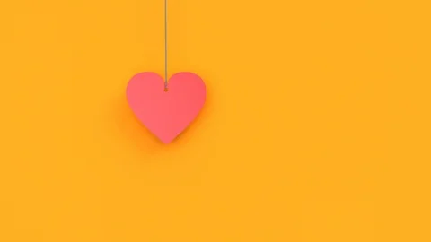 Beautiful 3D animation of the text "I love you" on an orange background Stock Footage 101926492