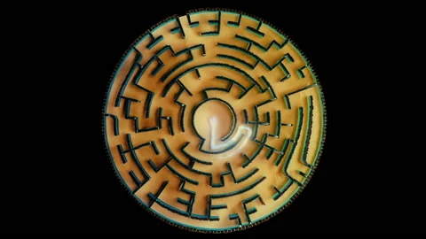 Beautiful 3D Circular Maze from the top. Creative concept idea with Stock Footage 159148958