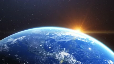 Beautiful 3d earth planet animation. Space Zoom rotating view, Concept of climat Stock Footage
