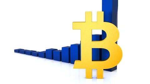 Beautiful 3D graph of growth of bitcoin in 2017 Stock Footage 83928603