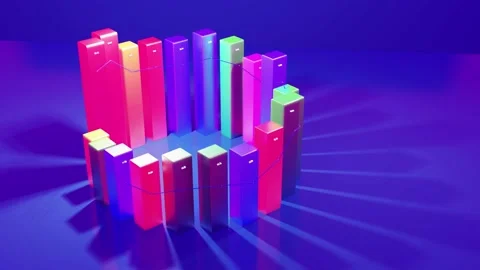 Beautiful 3d looped background for analytical programs with abstract Stock Footage 143583451