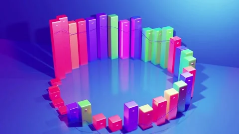 Beautiful 3d looped background for analytical programs with abstract Stock Footage 143583484