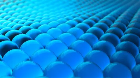 Beautiful 3d pattern with blue spheres bubbles on light background. Motion de Stock Illustration
