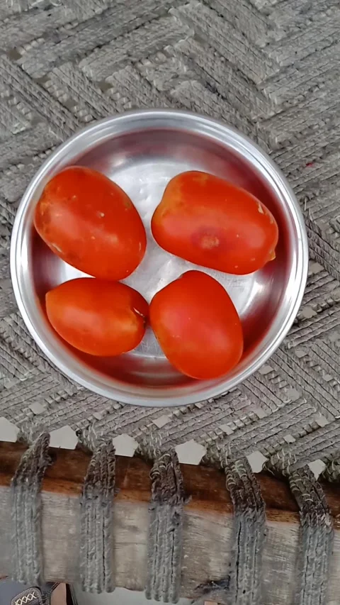 Beautiful 4 Tomatoes in one plate Stock Footage 331899837