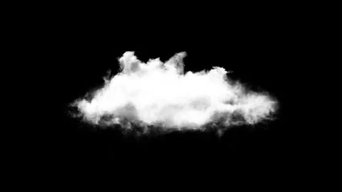 Beautiful 4k cloud loop. fast billowing cloud isolated on black background Stock Footage 246543261