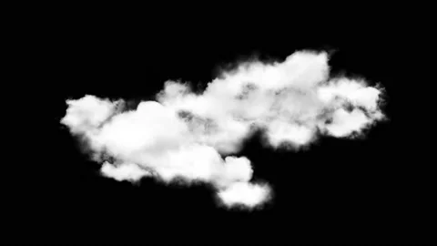 Beautiful 4k Cloud loop Timelapse Fast Billowing cloud isolated on black Video stock 139925652