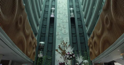 Beautiful 5 star hotel lobby Stock Footage