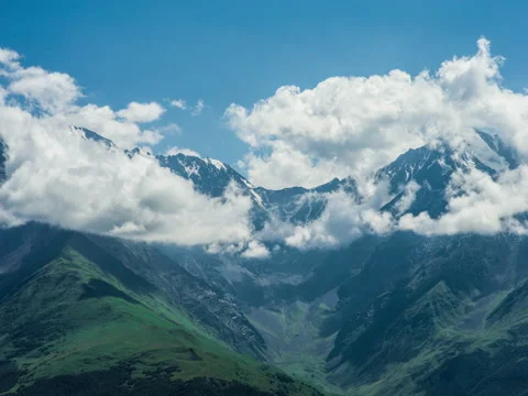Beautiful 5k clouds in mountains timelapse Stock Footage 71675568