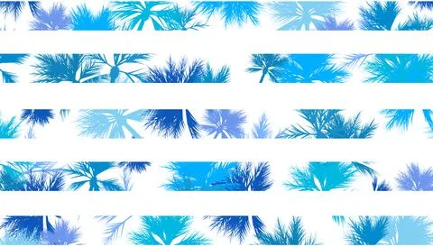 Beautiful abstrack background with blue palm trees Illustrazione stock