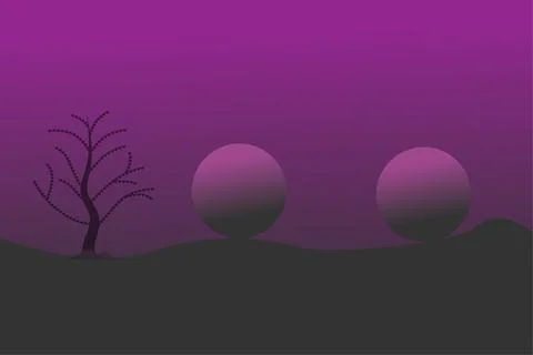 Beautiful abstract 3d background evening view black tree vector design Illustrazione stock