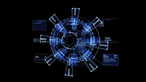 Beautiful Abstract 3D Construction Appearing with Glow. 動画素材 80195091