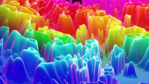 Beautiful abstract 3D surface with extrude or displace waves transform in loop Stock Footage 132337836