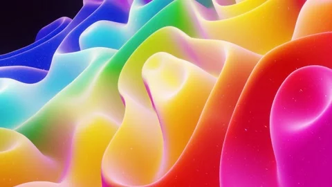 Beautiful abstract 3D surface with extrude or displace waves transform in loop Video stock 133411329