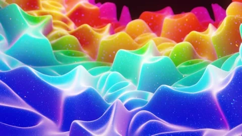 Beautiful abstract 3D surface with extrude or displace waves transform in loop Video stock 134955871