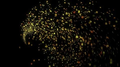 Beautiful abstract animation of magic multicolored particles scattering Illustrazione stock