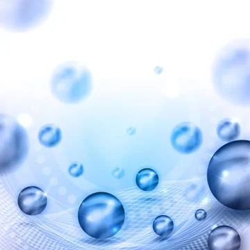 Beautiful abstract background with light blue balls Stock Illustration