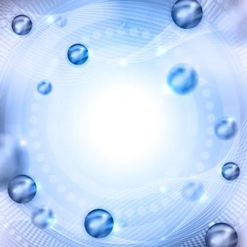 Beautiful abstract background with light blue balls Illustrazione stock