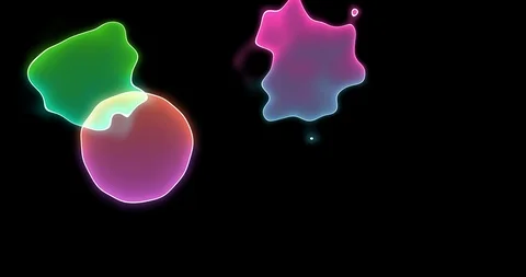 Beautiful abstract background with three neon glowing plasma clots. Stock Footage 120952201