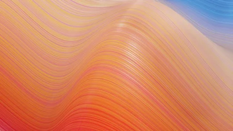 Beautiful abstract background of waves on surface, red yellow color gradients Video stock 121888374