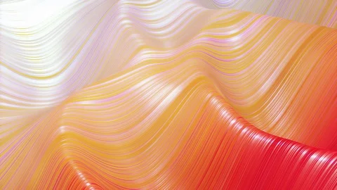 Beautiful abstract background of waves on surface, red yellow color gradients Video stock 123772150