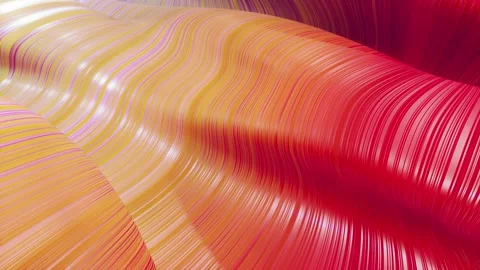 Beautiful abstract background of waves on surface, red yellow color gradients Stock Footage 133258844