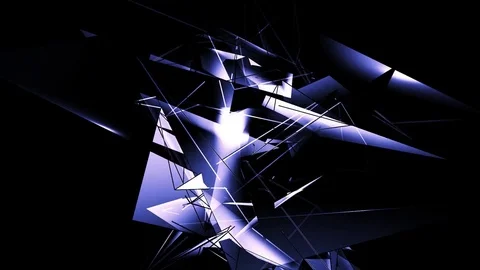 Beautiful Abstract Blue Polygonal Surface Moving In 3d Animation. Dark Triang Stock Footage 82447849
