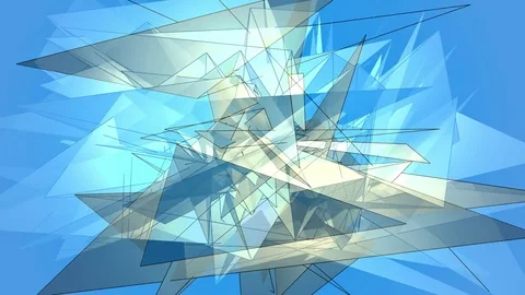 Beautiful Abstract Blue Polygonal Surface Moving In 3d Animation. Bright Tria Stock Footage 82450718