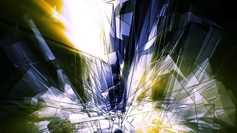Beautiful Abstract Blue Polygonal Surface Moving In 3d Animation. Dark Triang Video stock 82533912