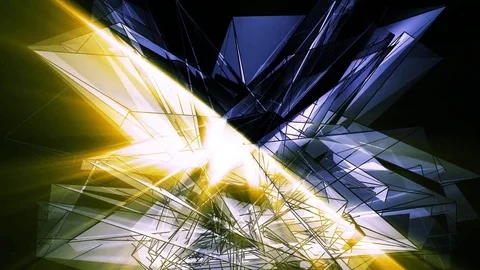 Beautiful Abstract Blue Polygonal Surface Moving In 3d Animation. Dark Triang Stock Footage 82540381