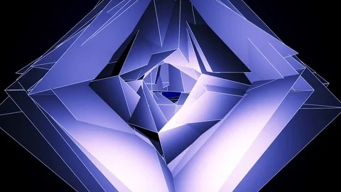 Beautiful Abstract Blue Polygonal Surface Moving In 3d Animation. Dark Triang Video stock 82575150