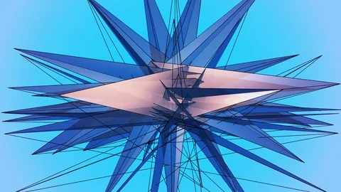 Beautiful Abstract Blue Polygonal Surface Moving In 3d Animation. Bright Tria Video stock 82775128