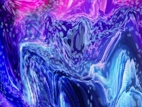 Beautiful abstract blue wave pattern with smooth curves and textured overlay Stock Illustration