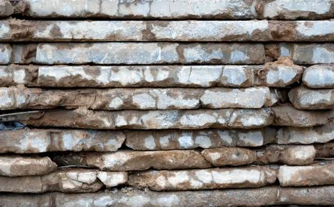 Beautiful abstract building background - stack of old concrete floor slabs panel Foto stock