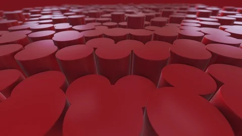 Beautiful Abstract Circle 3d Animation. Red Wall Moving. Seamless Backgrounds. Stock Footage 107527398