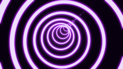 Beautiful abstract circle tunnel composed of vivid orange-green neon light lines Stock Footage 137548378