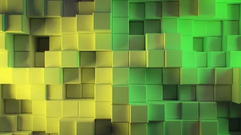 Beautiful Abstract Cubes in Different Colors Lights Looped 3d Animation. Color Stock Footage 104052736