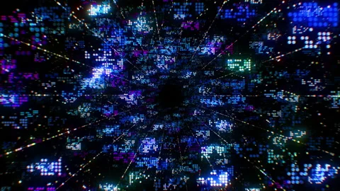 Beautiful Abstract Digital Code Data Seamless. Big Data Cloud Computing Process Stock Footage 135234111