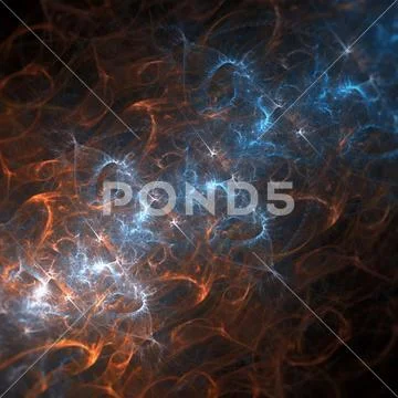 Beautiful Abstract Ethereal Patterns of Cosmic Creation in Blue and Red Stock Photos