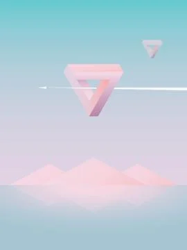 Beautiful abstract fantasy sci-fi vector landscape background wallpaper with Stock Illustration