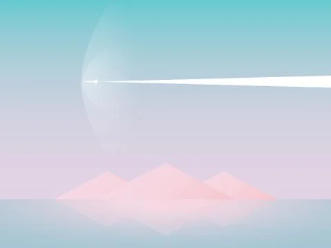 Beautiful abstract fantasy sci-fi vector landscape background wallpaper. Space Stock Illustration