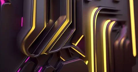 Beautiful abstract futuristic graphite elements with colorful neon lighting イラスト素材