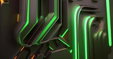 Beautiful abstract futuristic graphite elements with colorful neon lighting 스톡 일러스트