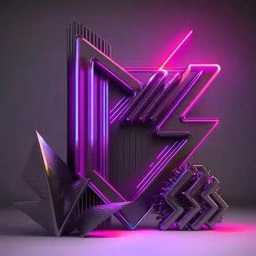 Beautiful abstract futuristic graphite elements with colorful neon lighting イラスト素材