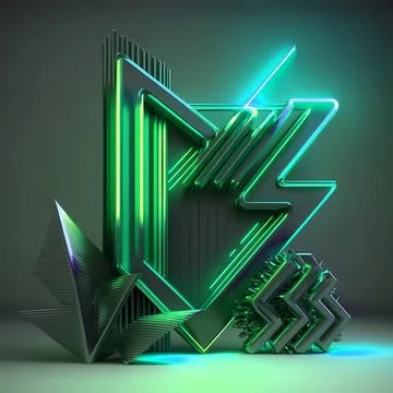 Beautiful abstract futuristic graphite elements with colorful neon lighting Stock Illustration