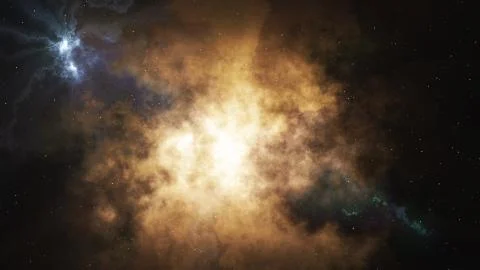 Beautiful abstract galaxy with glow. Generated stellar nebula Stock Illustration