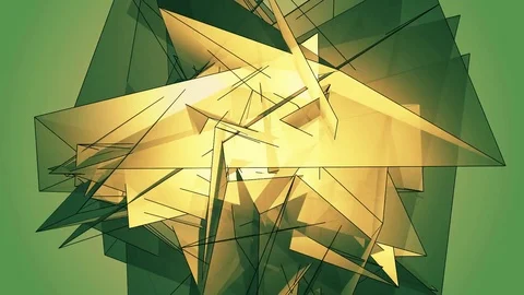 Beautiful abstract geen polygonal surface moving in animation. Bright Triangl Video stock 82767150