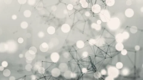 Beautiful abstract geometric background lines and dots, plexus, bokeh. Stock Footage 80164636